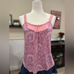 Gap Pink Polka Dot Paisley Cami Tank Women’s Medium Vintage Y2K